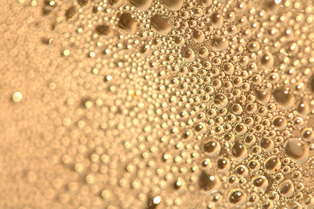 Tiny Bubbles on a Colour Background Condensation Gold Steam Water