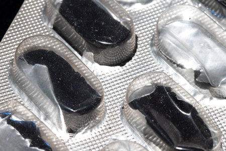 Open Used Broken Foil Pill Popping Tablet Dispenser Blister Packet Close Up