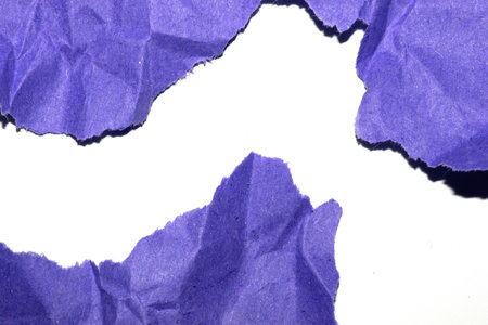 Ripped and Torn Jagged Paper Card Background in Blueの写真素材