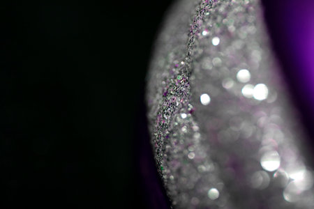 Red Bauble Glitter Close Up Abstract Festive Backgroundの写真素材