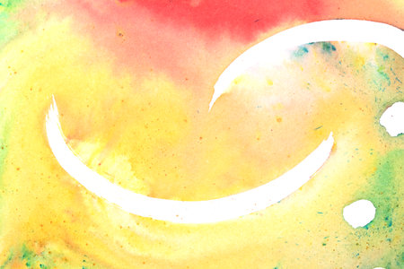 Explosion of Watercolor Paint Rainbow Background With Circles and Swirls Pop of Colorの写真素材