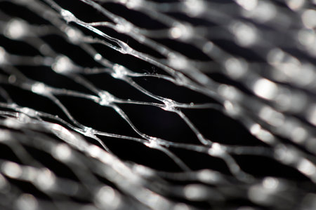 Small Netting Abstract Lattice Weave Mesh Background Plastic Packaging Close upの写真素材