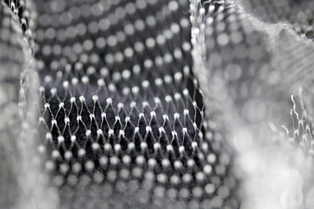 Small Netting Abstract Lattice Weave Mesh Background Plastic Packaging Close upの写真素材