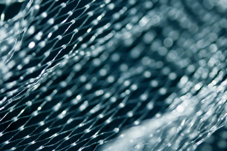 Small Netting Abstract Lattice Weave Mesh Background Plastic Packaging Close up