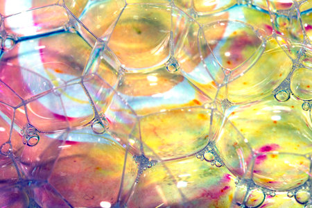 Creative Vibrant Rainbow Water Bubble and Watercolour Background Abstract Colour