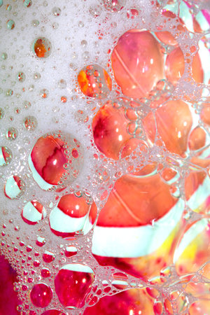 Creative Vibrant Rainbow Water Bubble and Watercolour Background Abstract Colour