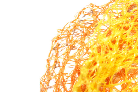 Orange and Yellow Mesh Abstract Wire Netting Backgroundの写真素材