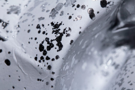 Silver and White Speckled Spots and Dots abstract Backgroundの写真素材