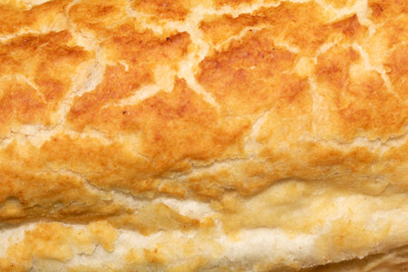 Close Up of Fresh Baked Golden Bread Crusty Tiger Baguette Roll