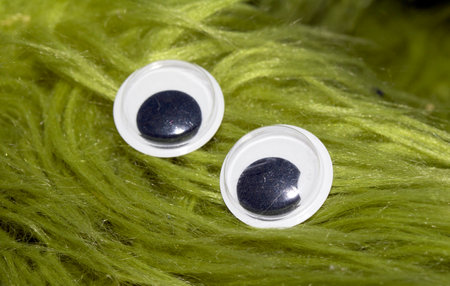 Funny Wiggle Eyes on Fabric Furry Background