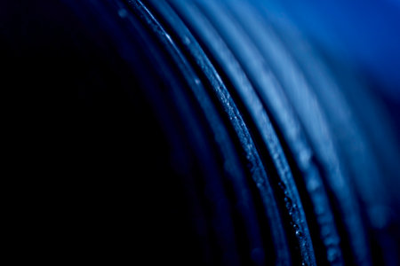 Abstract Geometric Metal Lines Swirl Industrial and Electronic Technology Backgroundの写真素材