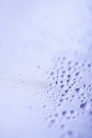 Gentle blue bubble close up abstract backgroundの写真素材