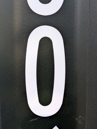Written Wording in Distressed State Typography Found Number 0 Zeroの写真素材