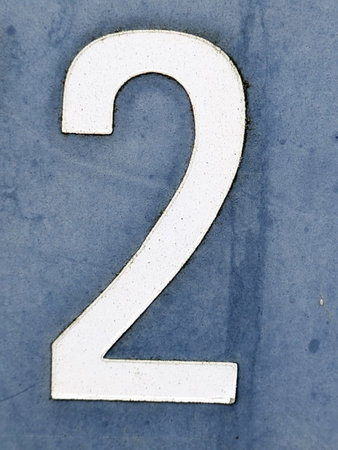 Written Wording in Distressed State Typography Found Number 2 Two