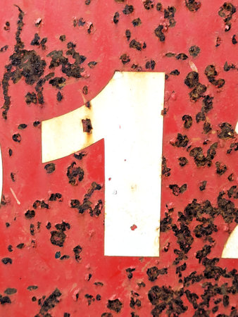 Written Wording in Distressed State Typography Found Number One 1