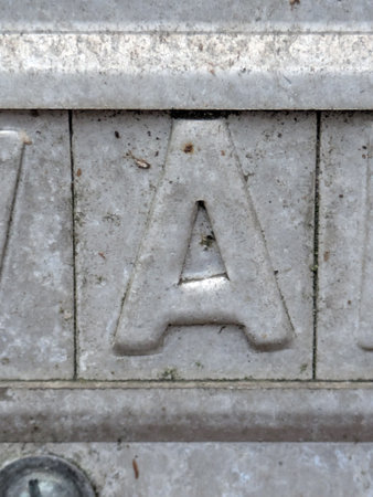 Written Wording in Distressed State Typography Found Letter A Ransom Noteの写真素材