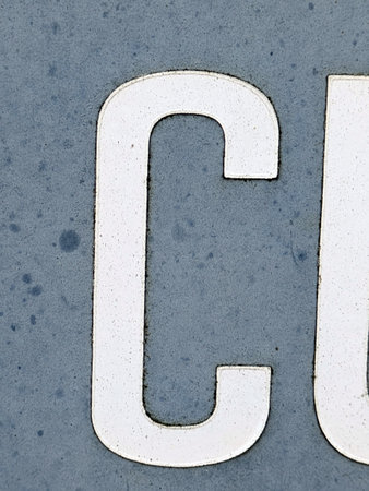 Written Wording in Distressed State Typography Found Letter Cの写真素材