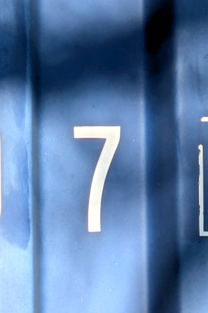 Written Wording in Distressed State Typography Found Number sevenの写真素材