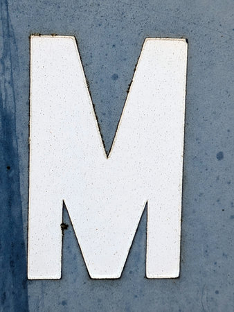 Written Wording in Distressed State Typography Advertising Letter Mの写真素材