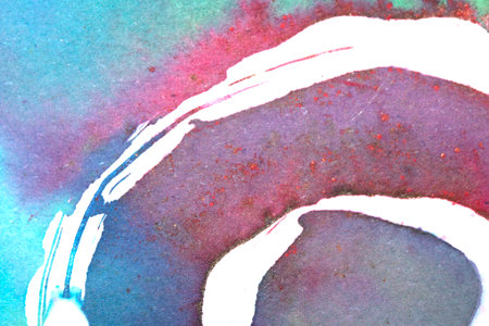 An Explosion of Watercolour Vibrant Paint With Swirls and Splashes Abstract Backgroundの写真素材