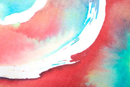 An Explosion of Watercolour Vibrant Paint With Swirls and Splashes Abstract Backgroundの写真素材