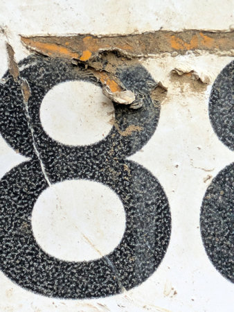 Written Wording in Distressed State Typography Found Ransom Number 8の写真素材