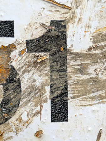 Written Wording in Distressed State Typography Found