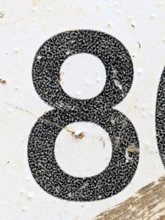 Written Wording in Distressed State Typography Found Number 8の写真素材