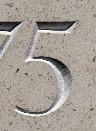 Written Wording in Distressed State Typography Number 5の写真素材