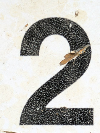 Written Wording in Distressed State Typography Found Number 2の写真素材