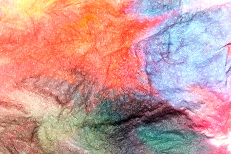 Textured Tissue Tie-Dye Watercolour Rainbow Paint Backgroundの写真素材