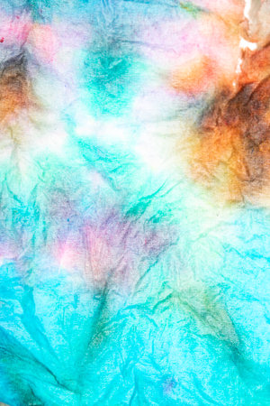Textured Tissue Tie-Dye Watercolour Rainbow Paint Backgroundの写真素材