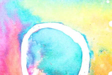 Vibrant Bright Watercolour Paint Splash Background Rainbow Powderの写真素材