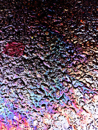 Abstract Oil Petrol Pollution Rainbow Gasoline Leak on Pavement
