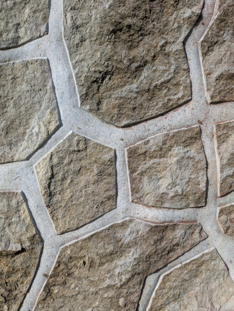 Stone Tile Wall with Animal Print Engraved for backgroundの写真素材