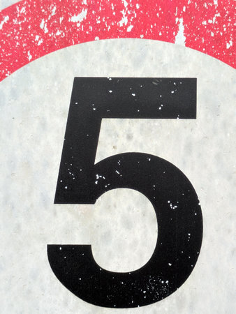 Written Wording in Distressed State Typography Found Ransom Number 5の写真素材