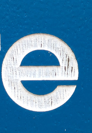 Written Wording in Distressed State Typography Found Ransom Letter Eの写真素材