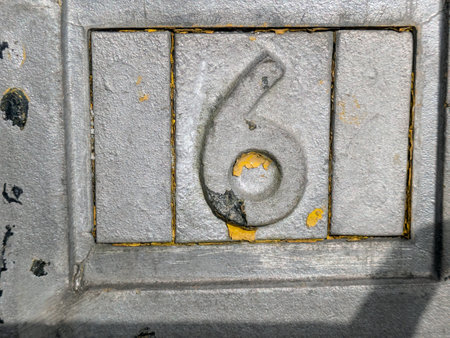 Written Wording in Distressed State Typography Number 6の写真素材