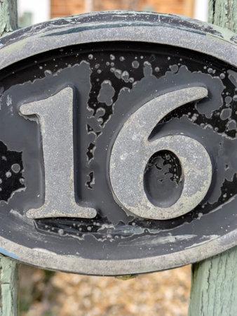 Written Wording in Distressed State Typography Found Number