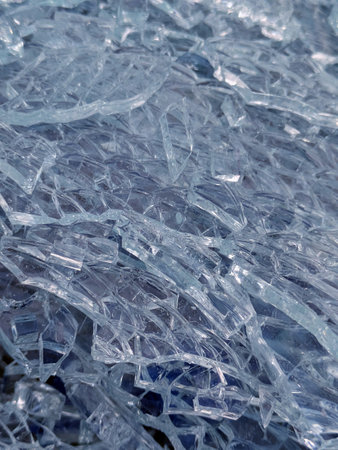 Close up od smashed glass abstract background splintered shards