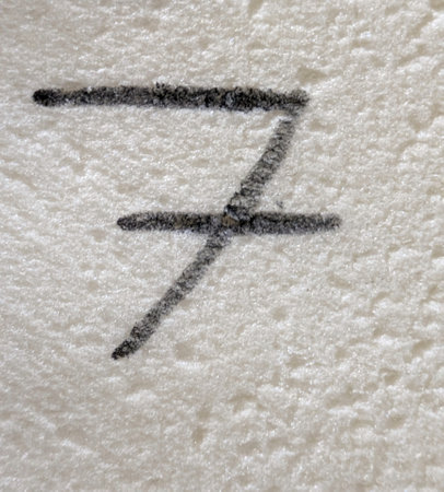 Written Wording in Distressed State Typography Found Number 7