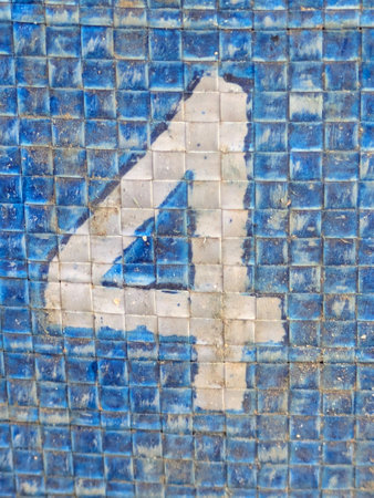 Written Wording in Distressed State Typography Found Number 4の写真素材