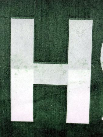 Written Wording in Distressed State Typography Found Ransom Letter H