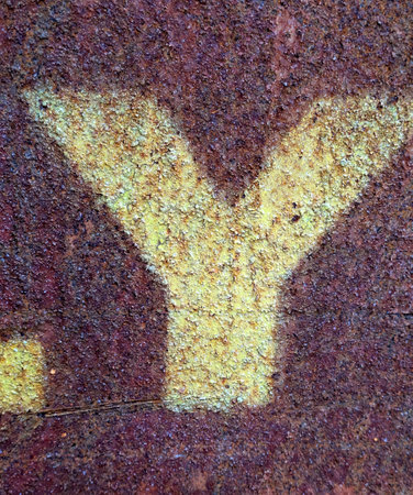 Written Wording in Distressed State Typography Found Ransom Letter Yの写真素材