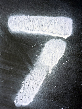 Written Wording in Distressed State Typography Number 7 Seven