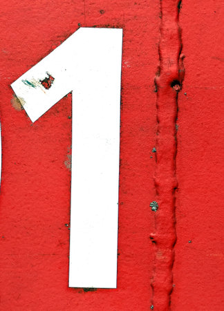 Written Wording in Distressed State Typography Found Number 1の写真素材