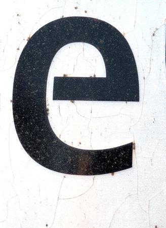 Written Wording in Distressed State Typography Found Ransom Letter Eの写真素材