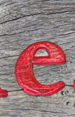 Written Wording in Distressed State Typography Found Ransom Letter Eの写真素材