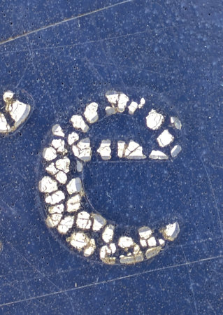 Written Wording in Distressed State Typography Found Ransom Letter Eの写真素材