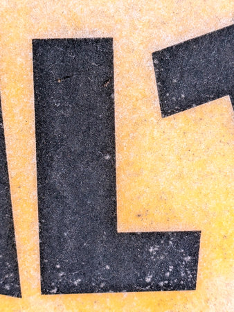 Written Wording in Distressed State Typography Found Letter Lの写真素材